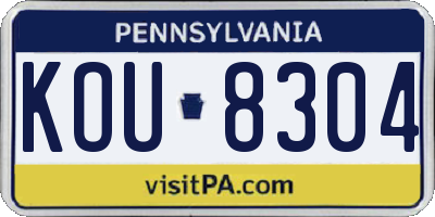 PA license plate KOU8304