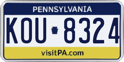 PA license plate KOU8324