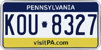 PA license plate KOU8327