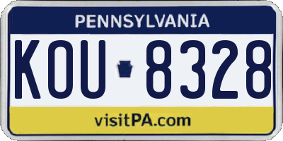 PA license plate KOU8328