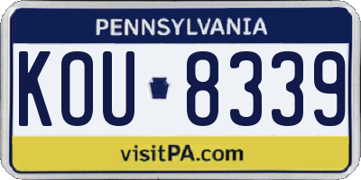 PA license plate KOU8339