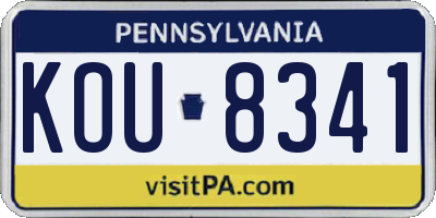 PA license plate KOU8341