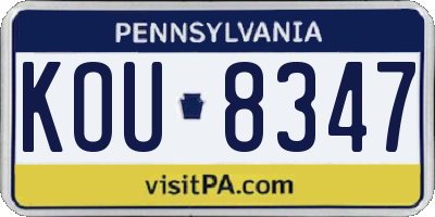 PA license plate KOU8347