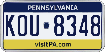 PA license plate KOU8348