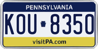 PA license plate KOU8350