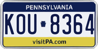 PA license plate KOU8364