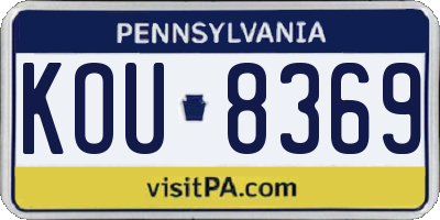 PA license plate KOU8369