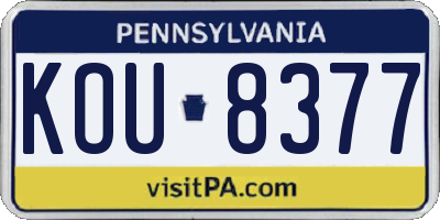 PA license plate KOU8377