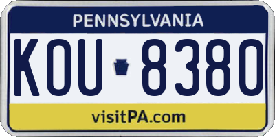 PA license plate KOU8380