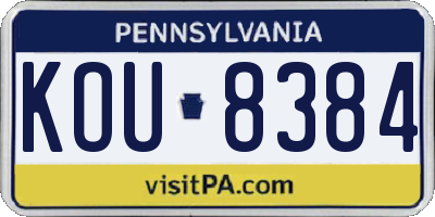 PA license plate KOU8384