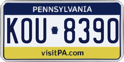 PA license plate KOU8390