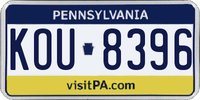 PA license plate KOU8396