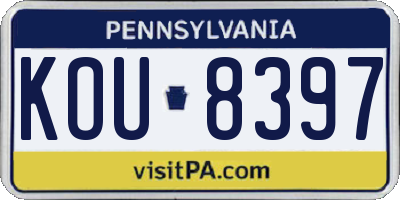 PA license plate KOU8397