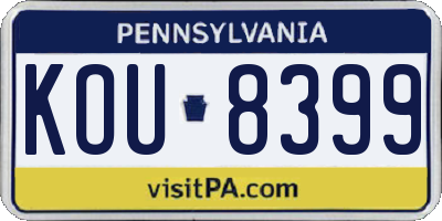 PA license plate KOU8399