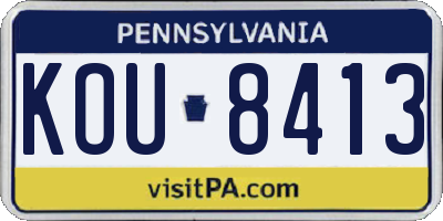 PA license plate KOU8413