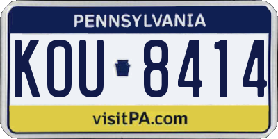 PA license plate KOU8414