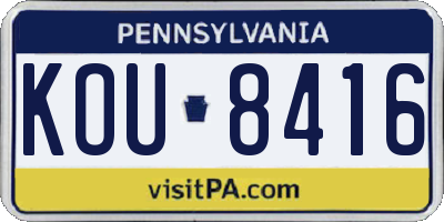 PA license plate KOU8416