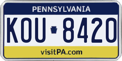 PA license plate KOU8420