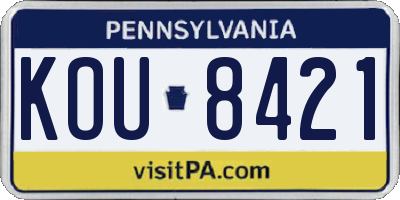 PA license plate KOU8421