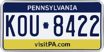 PA license plate KOU8422