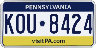 PA license plate KOU8424