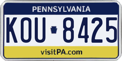 PA license plate KOU8425