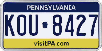PA license plate KOU8427
