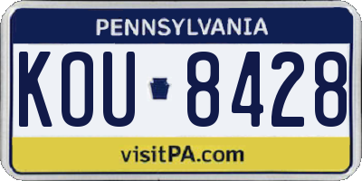 PA license plate KOU8428