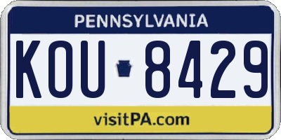 PA license plate KOU8429