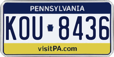 PA license plate KOU8436