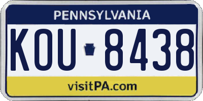 PA license plate KOU8438