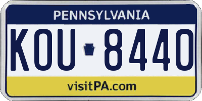 PA license plate KOU8440
