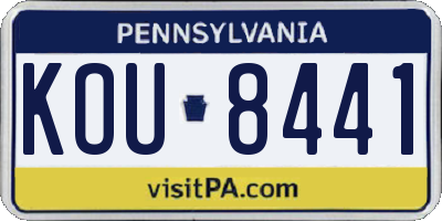 PA license plate KOU8441