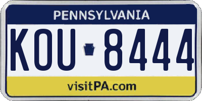 PA license plate KOU8444