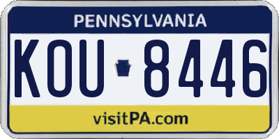 PA license plate KOU8446