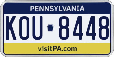PA license plate KOU8448