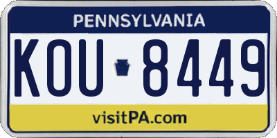PA license plate KOU8449