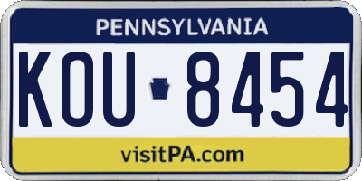 PA license plate KOU8454