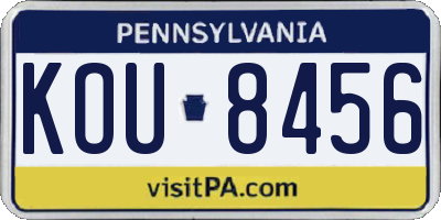 PA license plate KOU8456
