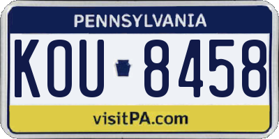 PA license plate KOU8458