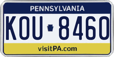 PA license plate KOU8460