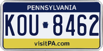 PA license plate KOU8462