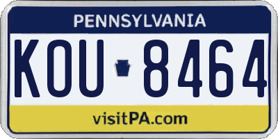 PA license plate KOU8464