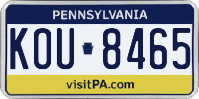 PA license plate KOU8465