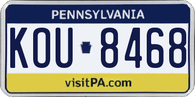 PA license plate KOU8468