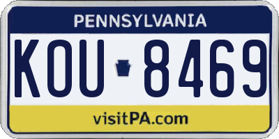 PA license plate KOU8469