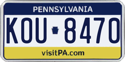 PA license plate KOU8470