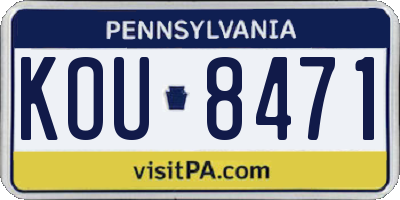 PA license plate KOU8471