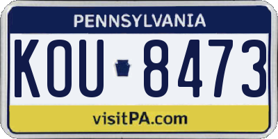 PA license plate KOU8473