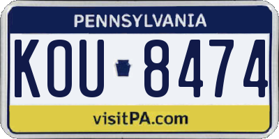 PA license plate KOU8474